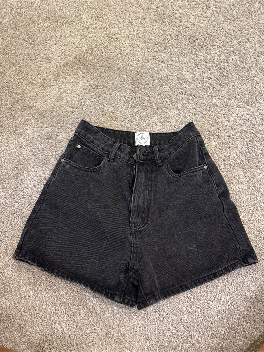 Hello Molly Black High-Rise Denim Shorts